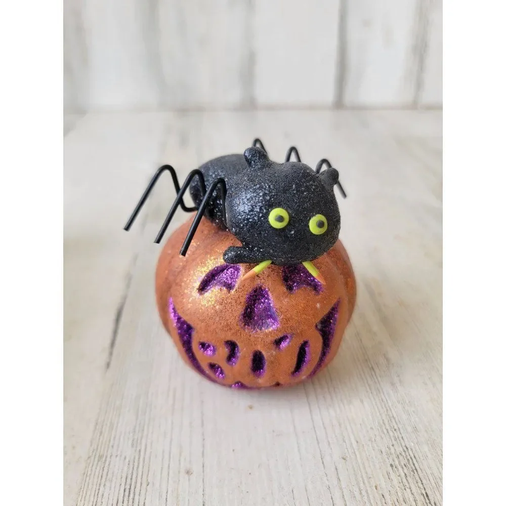 Halloween glitter spider boo pumpkin‎ fang figure decor